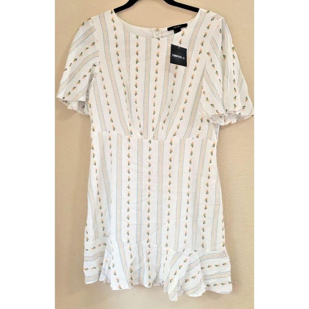 Forever-21 Women's White Casual-dresses